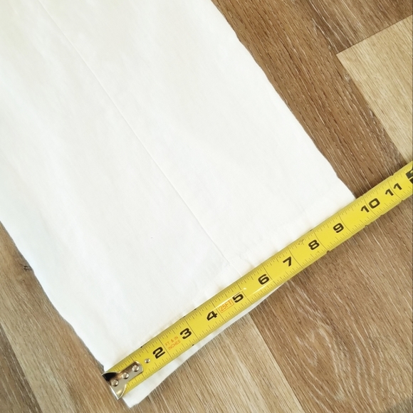 Whistles White Relaxed Leg Cropped Flare Linen Blend Pants Lightweight Flowy EUC - Picture 9 of 16